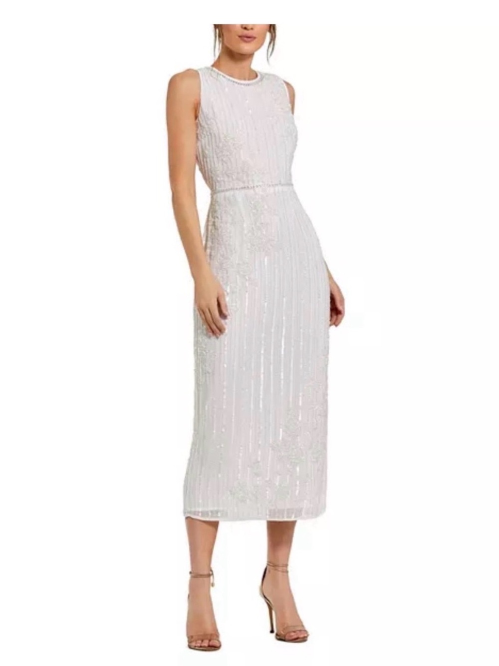 Mac Duggal Ivory Beaded Sleeveless Maxi Dress - Picture 3 of 9